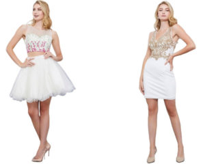 A Trendy Two-piece White Dress for Homecoming